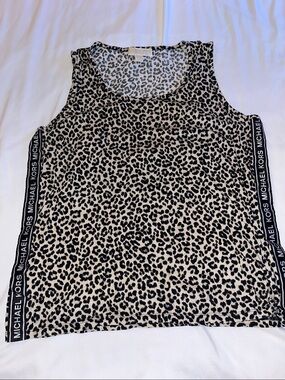 Michael Kors leopard print  sleeveless tank top size Large